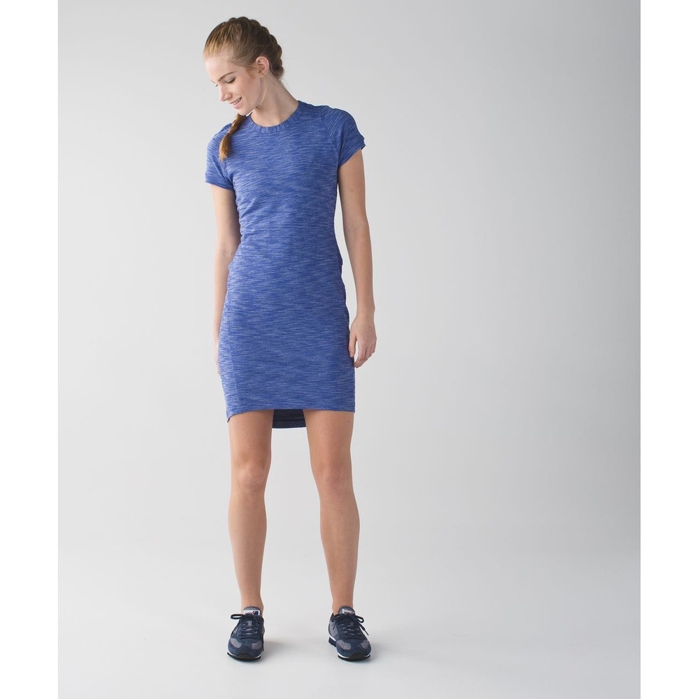 Lululemon &Go Where-To Dress In Heathered Sapphire Blue Size 6 Athleisure Travel